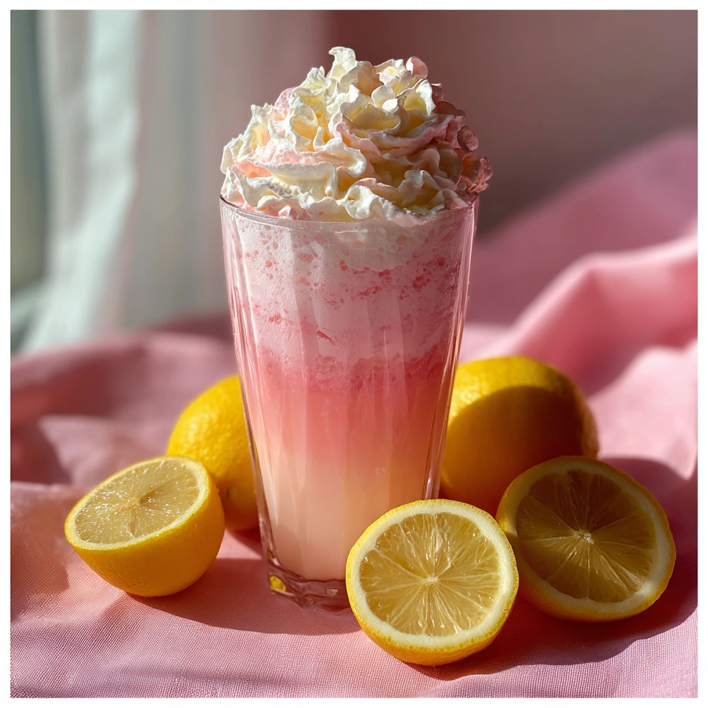 Deliciously Creamy Whipped Pink Lemonade with a Fruity Twist
