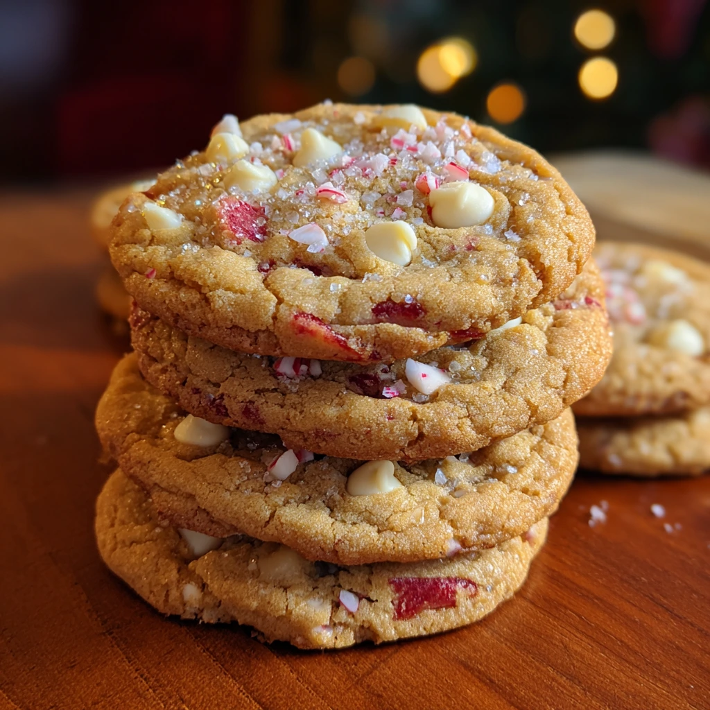 Deliciously Festive White Chocolate Candy Cane Cookies with a Minty Twist