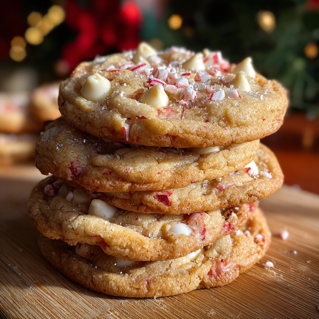 Deliciously Festive White Chocolate Candy Cane Cookies with a Minty Twist