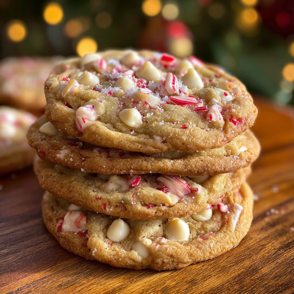 Deliciously Festive White Chocolate Candy Cane Cookies with a Minty Twist