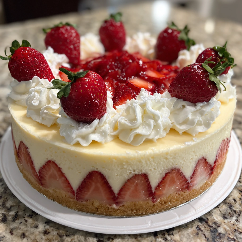 Decadent White Chocolate Strawberry Cheesecake with a Creamy Twist